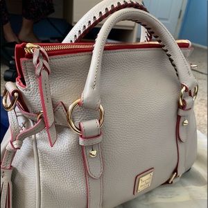 Dooney & Bourke Pebble Grain satchel Pearl rare